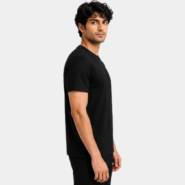 B LS Round Neck T-Shirt - Black Color