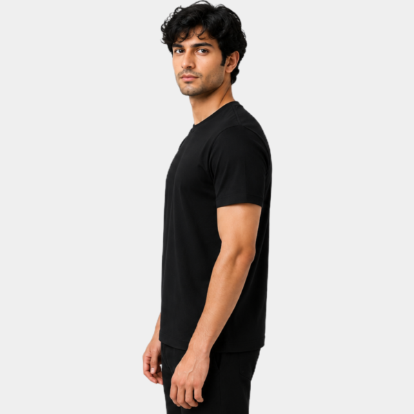 B RS Round Neck T-Shirt - Black Color