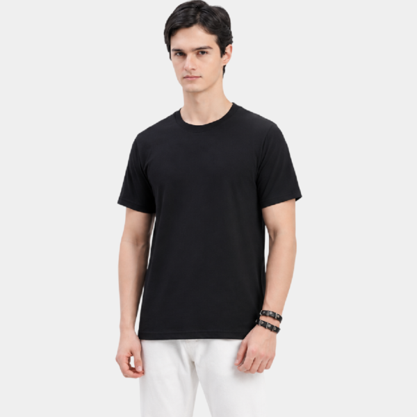 Dark Black Round Neck T-Shirt