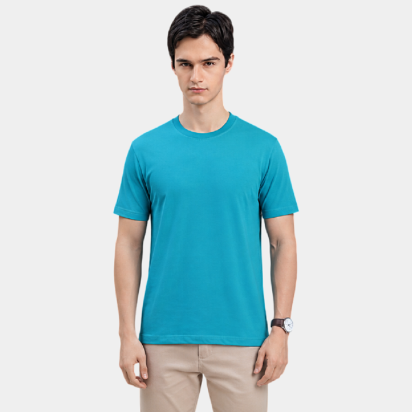 BL1 F Aqua Blue Round Neck T-Shirt