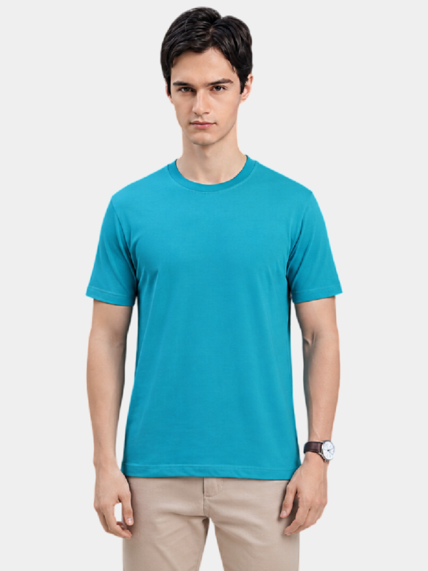 Aqua Blue Round Neck T-Shirt