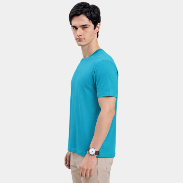 BL1 LS Aqua Blue Round Neck T-Shirt