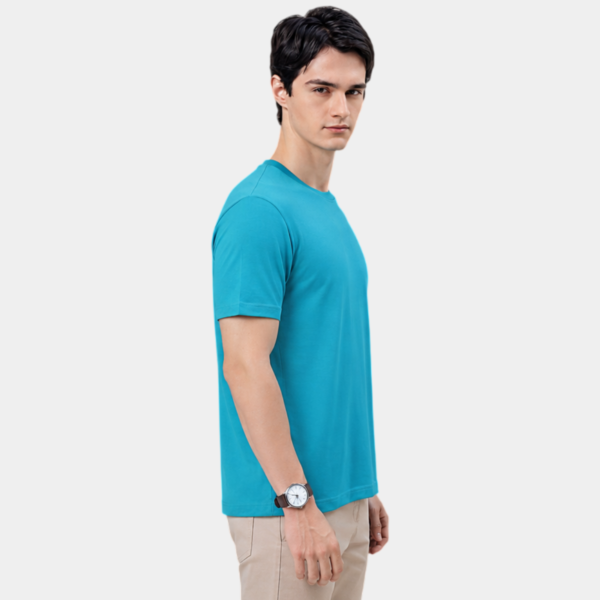 BL1 RS Aqua Blue Round Neck T-Shirt