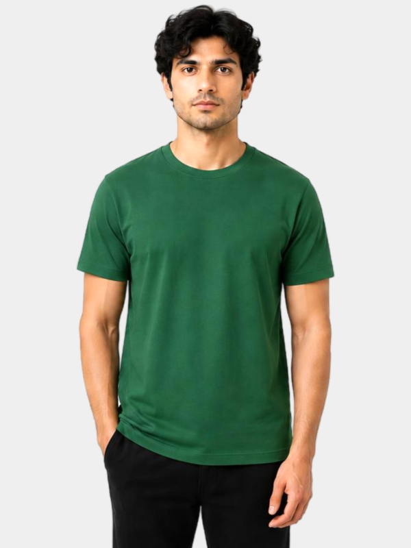 G F Round Neck T-Shirt - Green Color