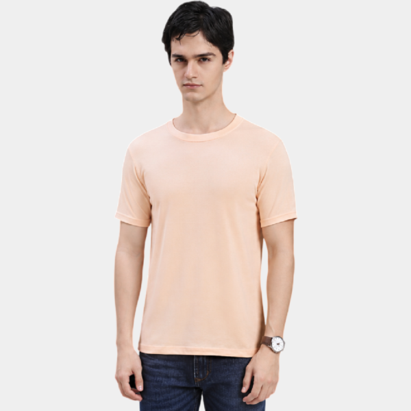 R1 F Peach Round Neck T-Shirt