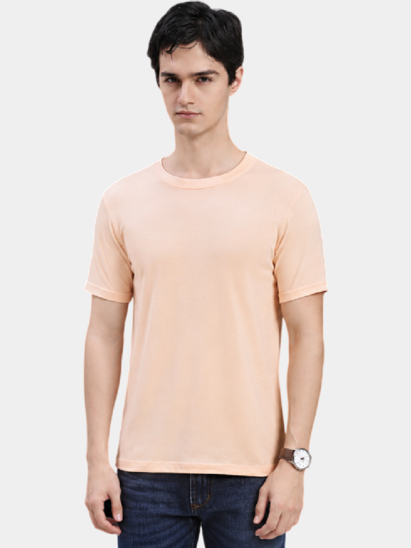 R1 F Peach Round Neck T-Shirt