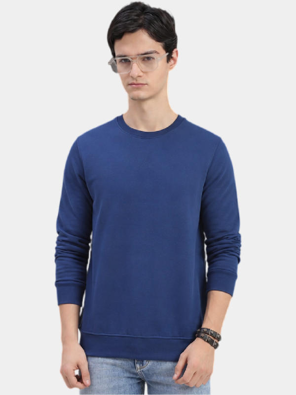 Premium Crew Neck Sweatshirt - Deep Blue