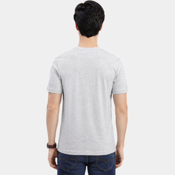 W1 B Light Grey Melange Round Neck T-Shirt