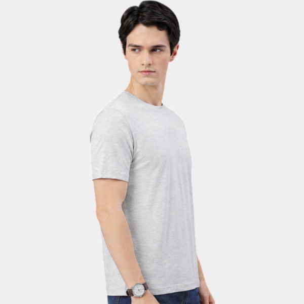 W1 RS Light Grey Melange Round Neck T-Shirt