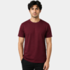 Round Neck T-Shirt - Maroon Color